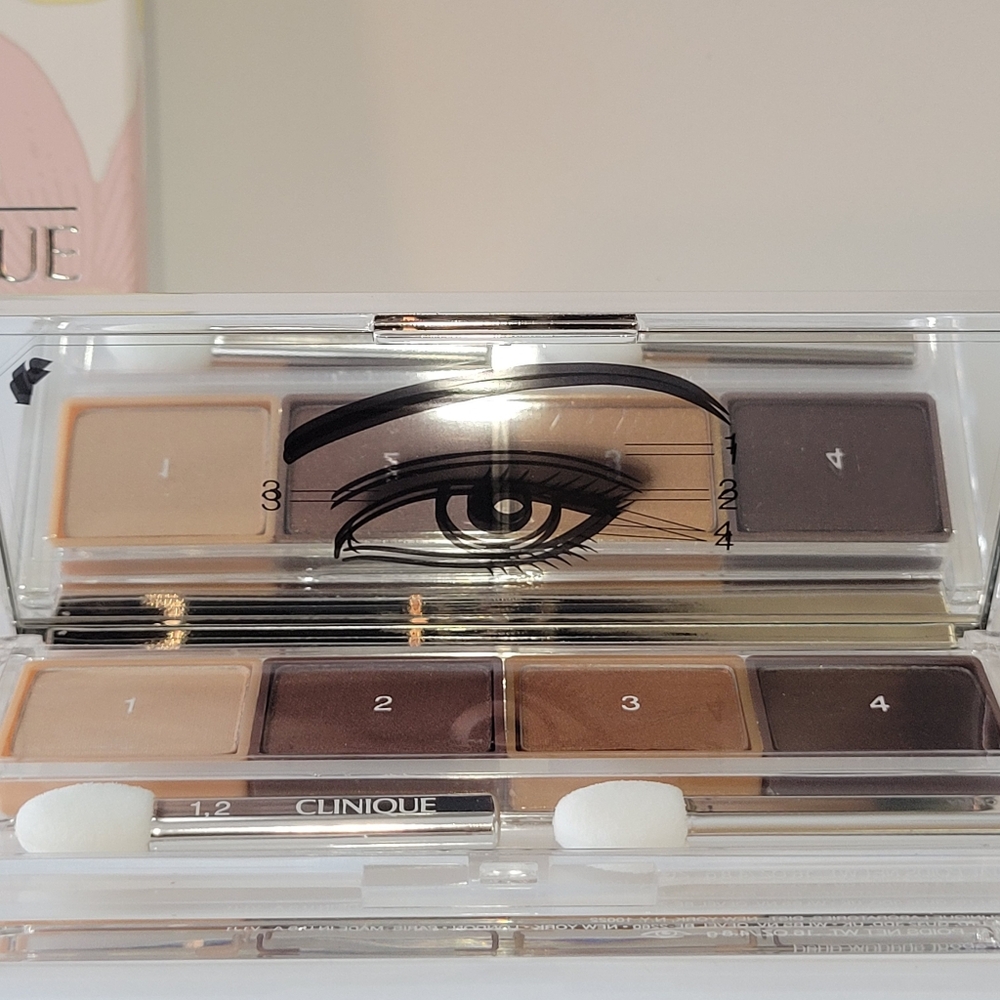 CLINIQUE All About Eye Shadow Quad *MORNING JAVA* /.16 oz/ New in box - Picture 3 of 6